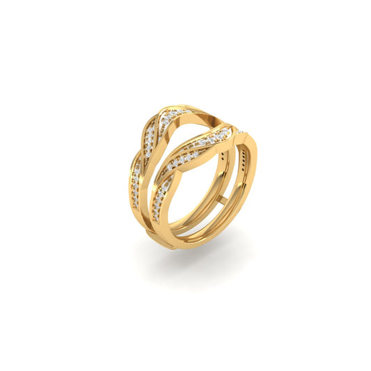 0.17ct Moissanite Diamond Engagement Ring In 18kt Gold Over Sterling Silver