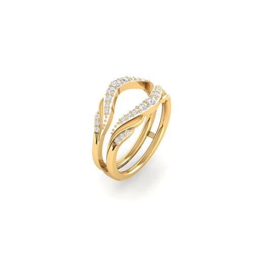 0.30CT Ct Round Moissanite Wrap Engagement Ring 14k Yellow Gold Over Insert Ring Engagement Enhance Guard Ring