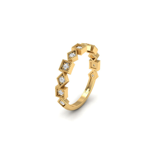 0.50 Ct Round Cut Moissanite Full Eternity Art-Deco Classic Wedding Band