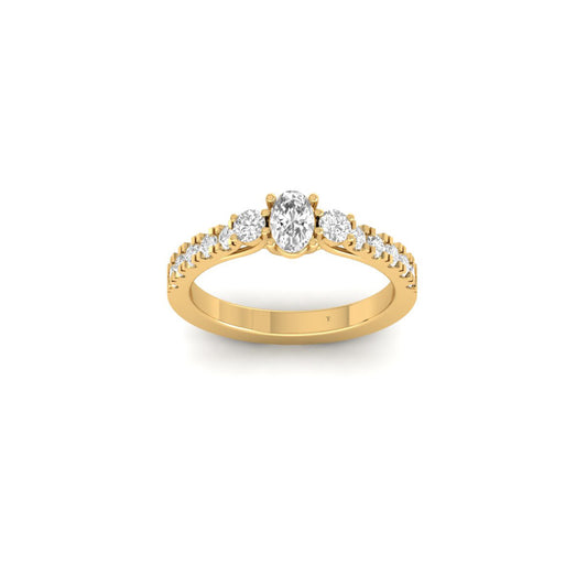 True Elegant 1.0Carat Oval Cut Moissanite Engagement Ring for Women