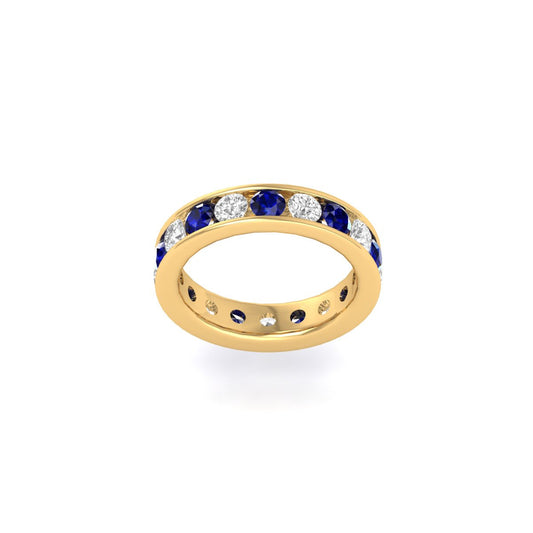 2.0CT Sapphire And Moissanite Full Eternity Wedding Anniversary Band Ring