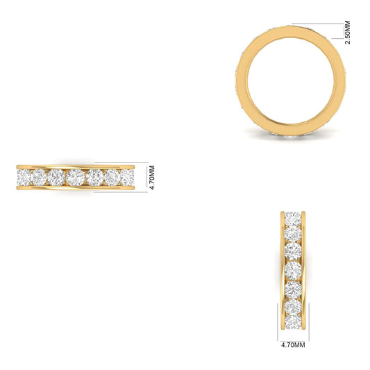 2.0CT Emerald Full Eternity Wedding Anniversary Band Ring In 18kt Gold Over Sterling Silver