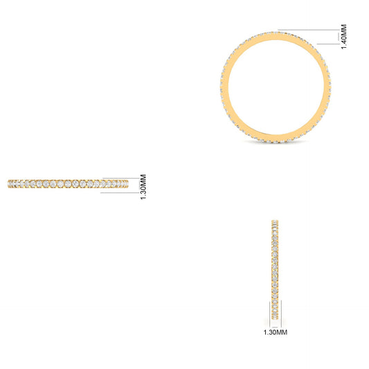 1.0CT Sapphire And Moissanite Full-Eternity Anniversary Wedding Band Ring For Women