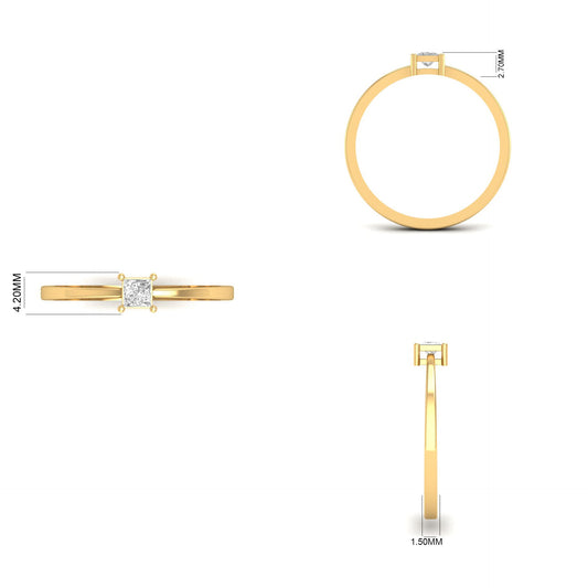 0.50CT Princess Cut Garnet Dainty Promise Wedding Ring 18kt Gold Over Sterling Silver