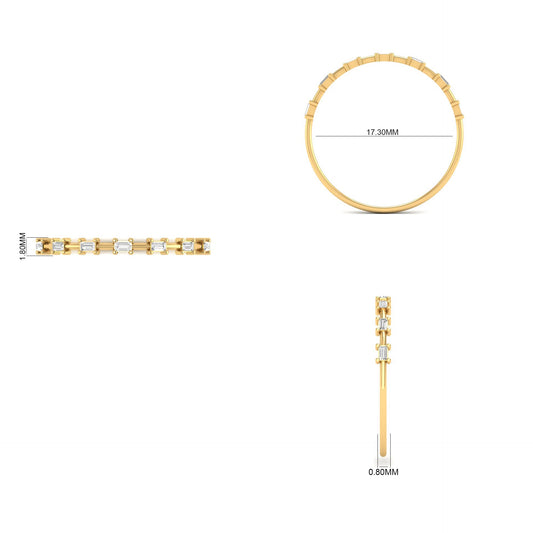 Baguette Moissanite Wedding Band for Women