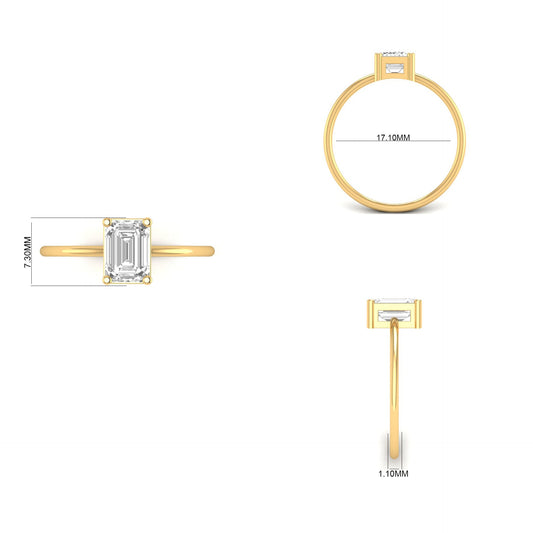 1.20ct Solitaire Emerald Cut Engagement Ring for Women