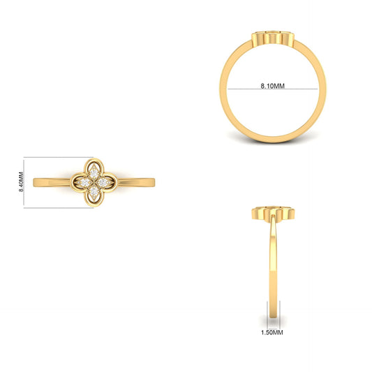 0.50CT Moissanite Cluster Dainty Promise Ring In 18kt Gold Over Serling Silver