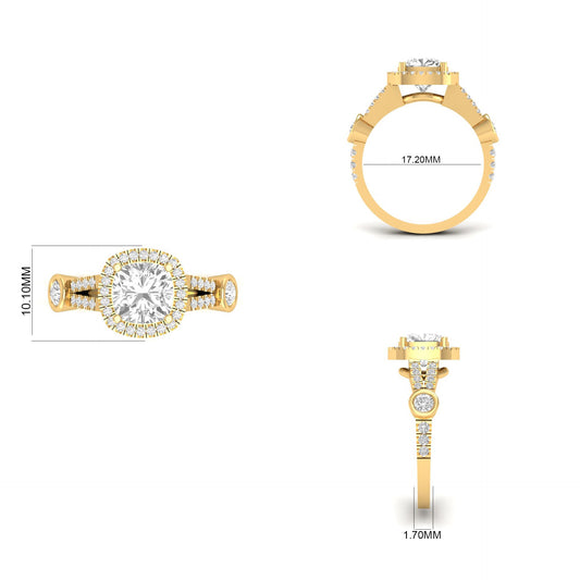 2.25ct Cushion Cut Halo Moissanite Engagement Rings for Women 925 Sterling Silver Brilliant Solitaire Square Real Moissanite Engagement Rings Size 4-11