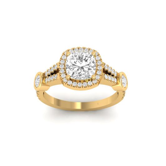 2.25ct Cushion Cut Halo Moissanite Engagement Rings for Women 925 Sterling Silver Brilliant Solitaire Square Real Moissanite Engagement Rings Size 4-11