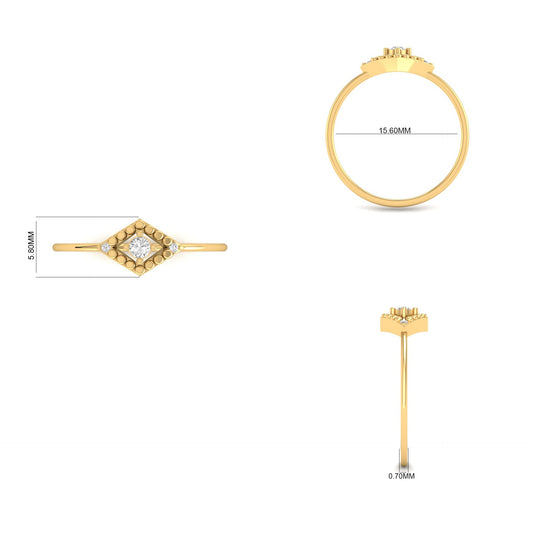 0.30 Ct Round Cut Diamond Dainty 3 Stone Solitaire Engagement Ring For Women 14K Yellow Gold Finish Minimalist Promise Ring 925 Sterling Silver Handmade Anniversary Ring