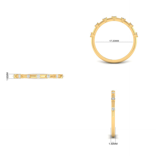 True Elegant 1.0CT Moissanite Diamond Delicate thin Band Ring 18kt Gold Over Sterling Silver