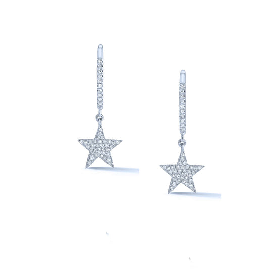 1.50CT Moissanite Diamond Star Drop Dangle Earrings Screwback 925 Sterling Silver