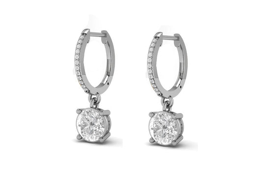 True Elegant 2.0CT Moissanite Diamond Drop Earrings 18kt Gold Plated
