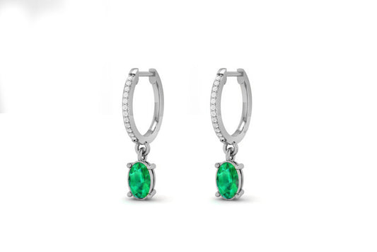 4.0 ct. t.w. Simulated Emerald Moissanite Diamond Drop Earrings in Sterling Silver
