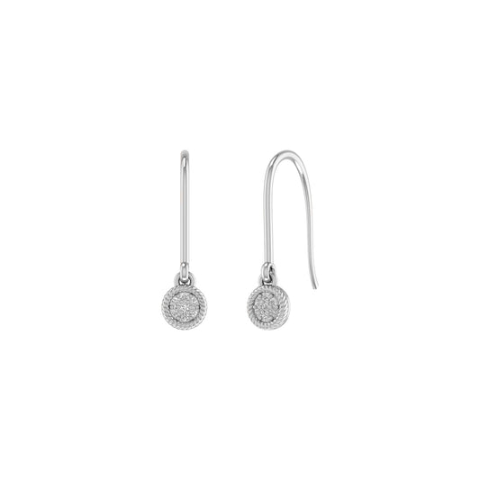 050ct. t.w. Moissanite Diamond Bezel Set Drop Dangle Earrings In Sterling Silver
