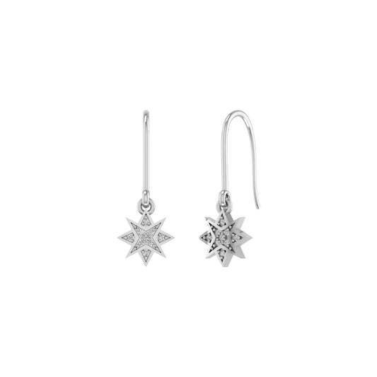 1.0CT .Wt Moissanite Diamond Dainty Everyday Drop Earrings In Sterling Silver