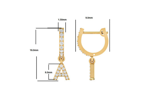 1.5 ct. t.w. Moissanite Diamond Any Alphabets Drop Dangle Earrings In Sterling Silver