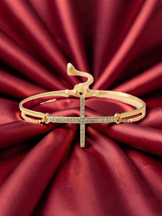 Link Bracelet Gold Plated CZ