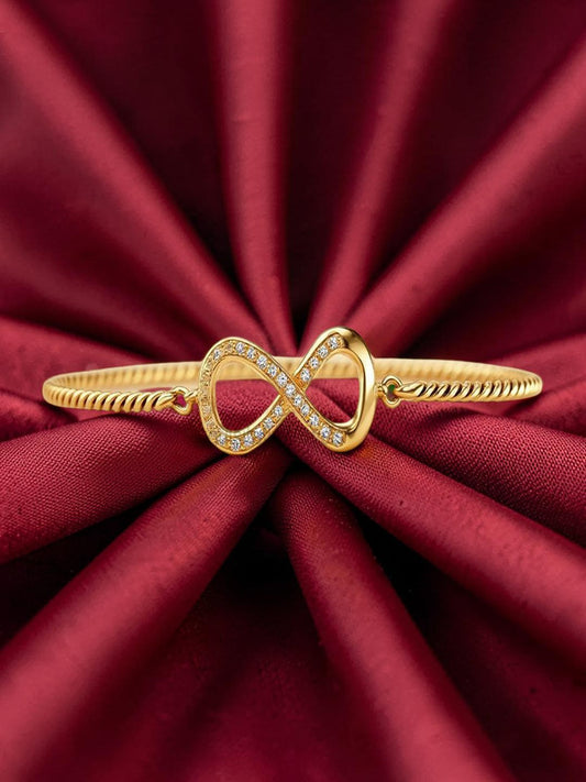 Stone Studded Bracelet Gold Plated CZ