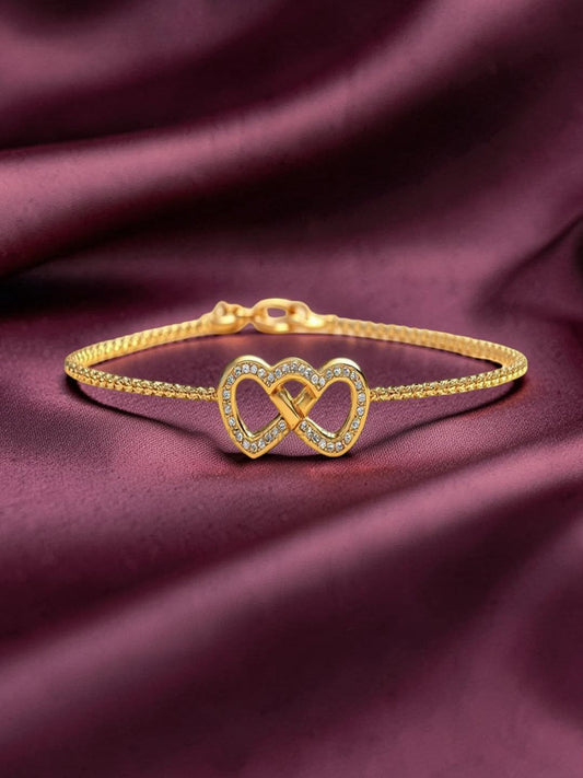 Trendy Charm Bracelet Gold Plated CZ