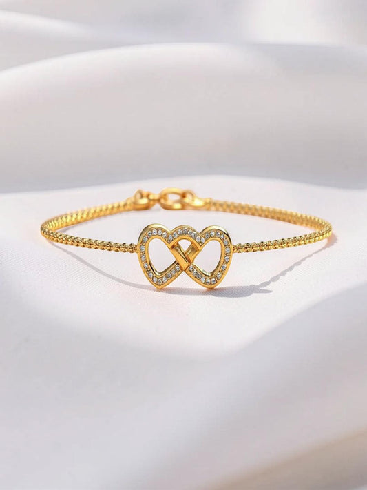 Trendy Charm Bracelet Gold Plated CZ