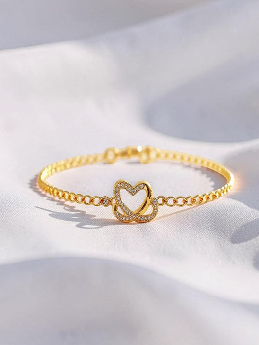 Artistic Bracelet Gold Plated CZ