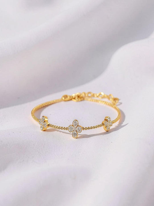 Modern Minimal Bracelet Gold Plated CZ