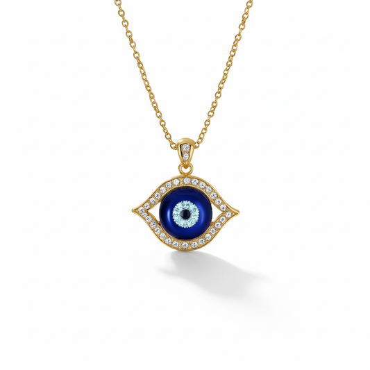 Eye Shaped Moissanite Evil Eye Necklace