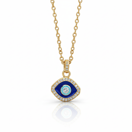 Dainty Evil Eye Moissanite Necklace