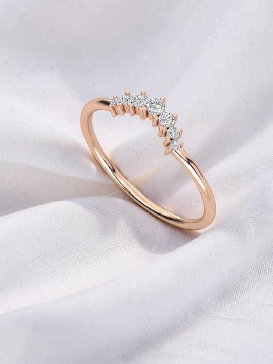 Twisted Shank Designer Ring in 925 Sterling Silver - White Finish | True Elegant