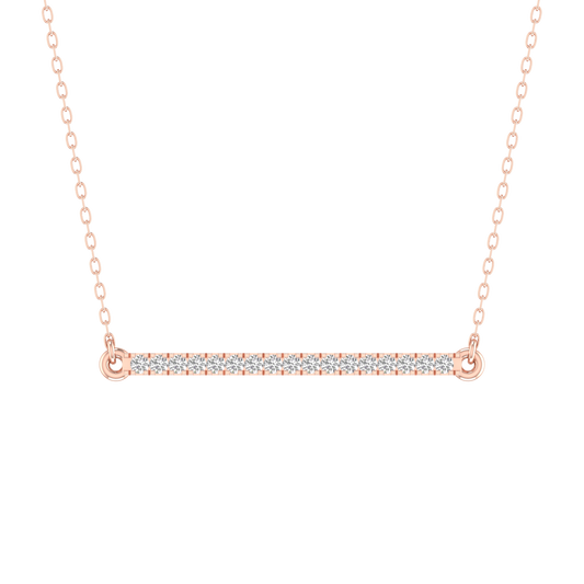 1.0CT Moissanite Diamond Bar Pendant Necklace With 18 Inch Cable Chain 925 Sterling Silver