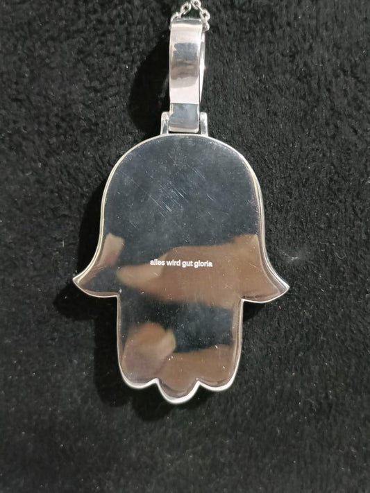 4.0CT Pave Set Moissanite Diamond HAMSA HAND Pendant