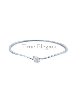 0.30CT Dainty Diamond Bangle Bracelet For Her In Sterling Silver 0.30CT Dainty Diamond Bangle Bracelet For Her In Sterling Silver