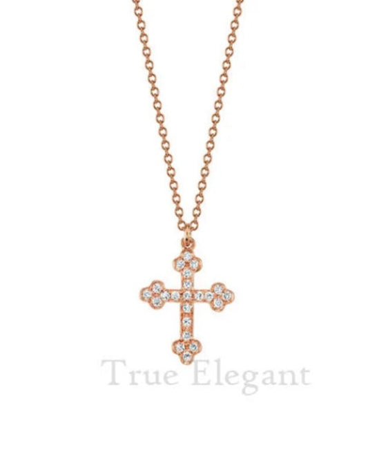 1.0CT Moissanite Diamond Dainty Small Cross Pendant Necklace In 925 Sterling Silver