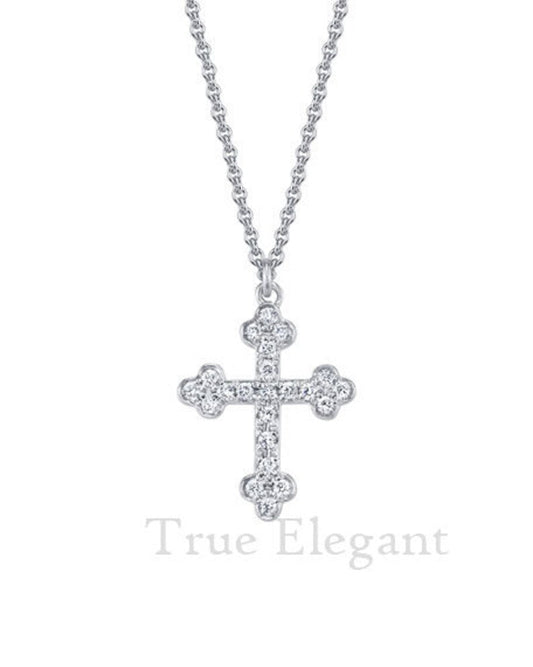 1.0CT Moissanite Diamond Dainty Small Cross Pendant Necklace In 925 Sterling Silver