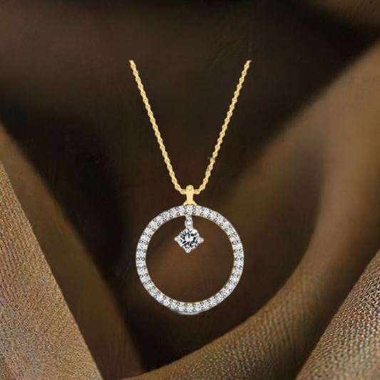 1.0 ct. t.w. Diamond Small Circle Diamond Drop Pendant Necklace in Sterling Silver