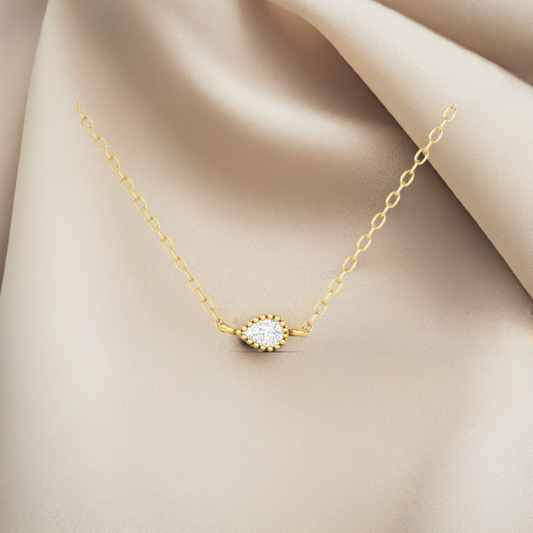 0.50CT Pear Moissanite Pendant In Sterling Silver