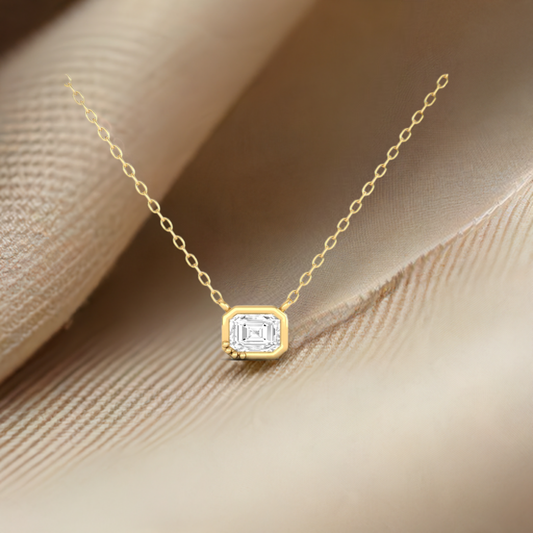0.50CT Moissanite Bezel Set Pendant In Sterling Silver