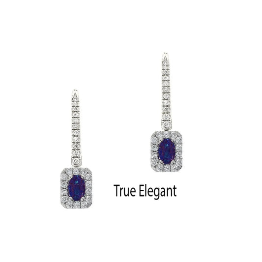 1.0Ct Sapphire Oval Dangle Drop Earrings In Sterling Silver