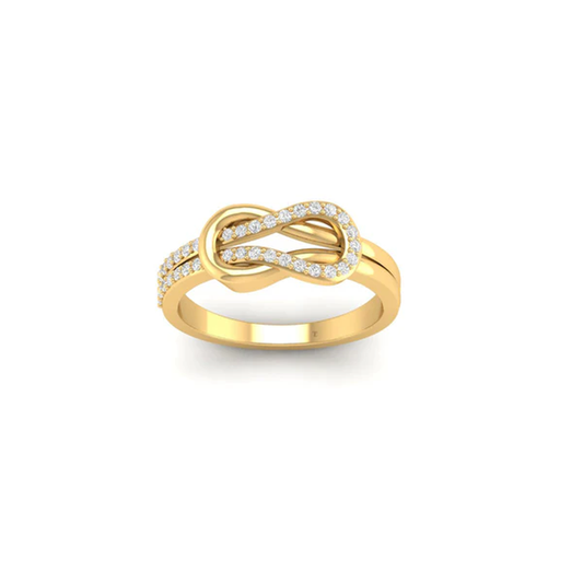 0.28CT Moissanite Knot Ring 18kt Gold Over Sterling Silver