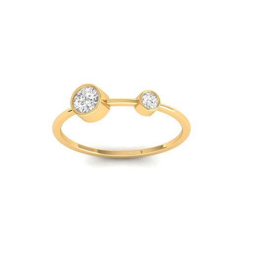 0.30CT Moissanite Bezel Set Dainty Promise Ring 18kt Gold Over Sterling Silver