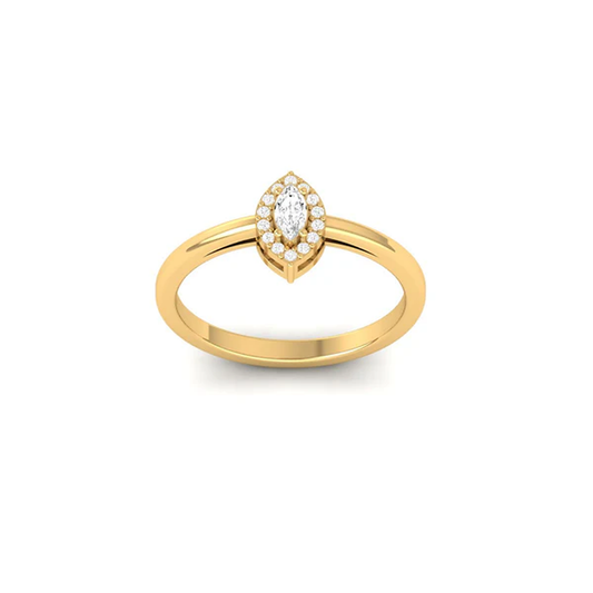 0.30 Ct Marquise Moissanite Halo Engagement Ring | 925 Sterling Silver Women's Promise Ring