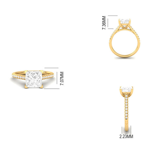 Radiant Cut Moissanite Wedding Ring