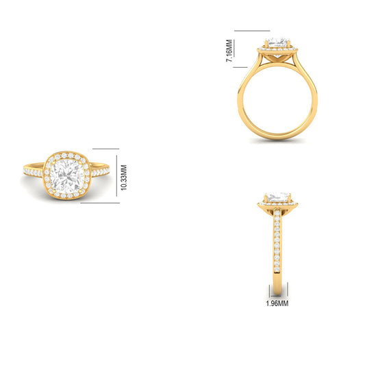 Cushion Cut Moissanite Engagement Ring for women