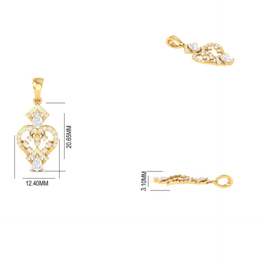 Vintage-Inspired Heart Diamond Pendant Necklace | 18K White Gold Over Sterling Silver