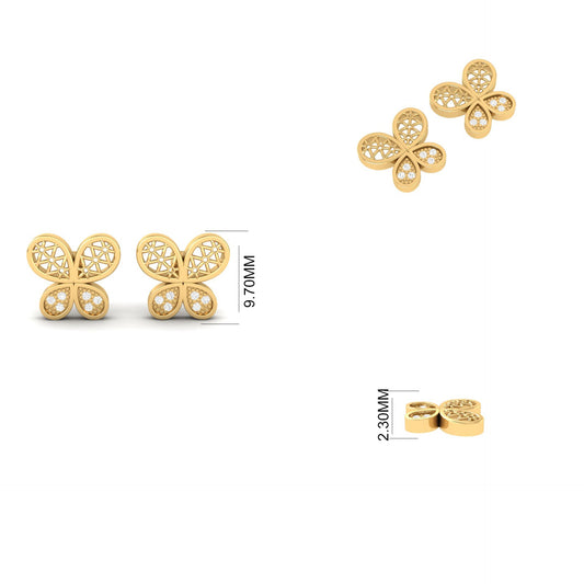 Elegant Red Garnet Tiny Stud Earrings in 18kt Gold Over Sterling Silver