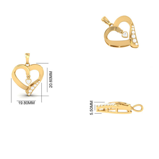 Moissanite Heart Pendant Necklace