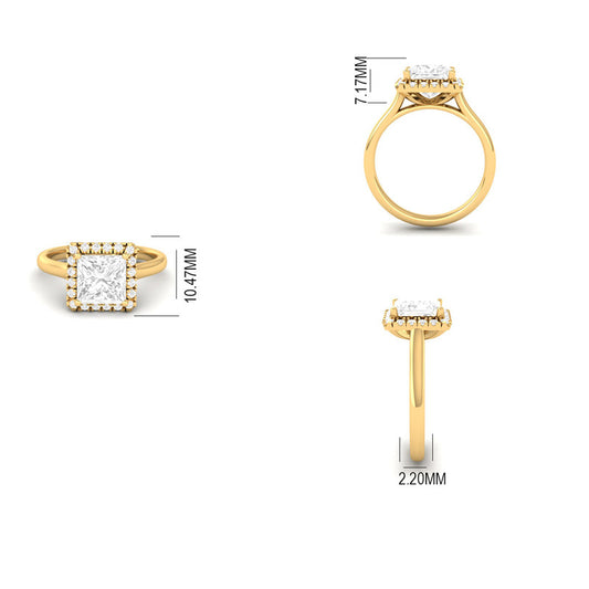 Princess Cut Moissanite Engagement Ring
