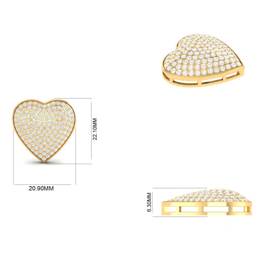 True Elegant 1.53CT Moissanite Heart Pendant 18kt Gold Over Sterling Silver