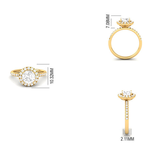 Dazzling Round Cut Moissanite Engagement Ring